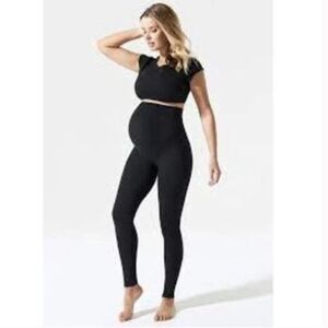 BLANQI EVERYDAY Black Maternity Belly Support Legging Women's Large High Rise Se